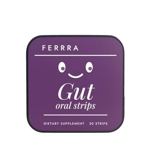 Ferrra Gut oral strips — front tin