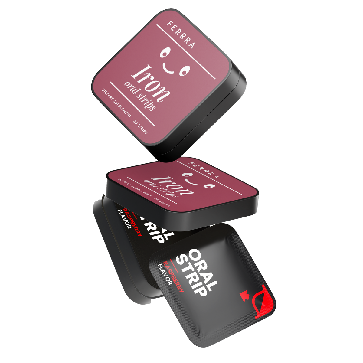 Ferrra Iron oral strips — floating tins and sachets
